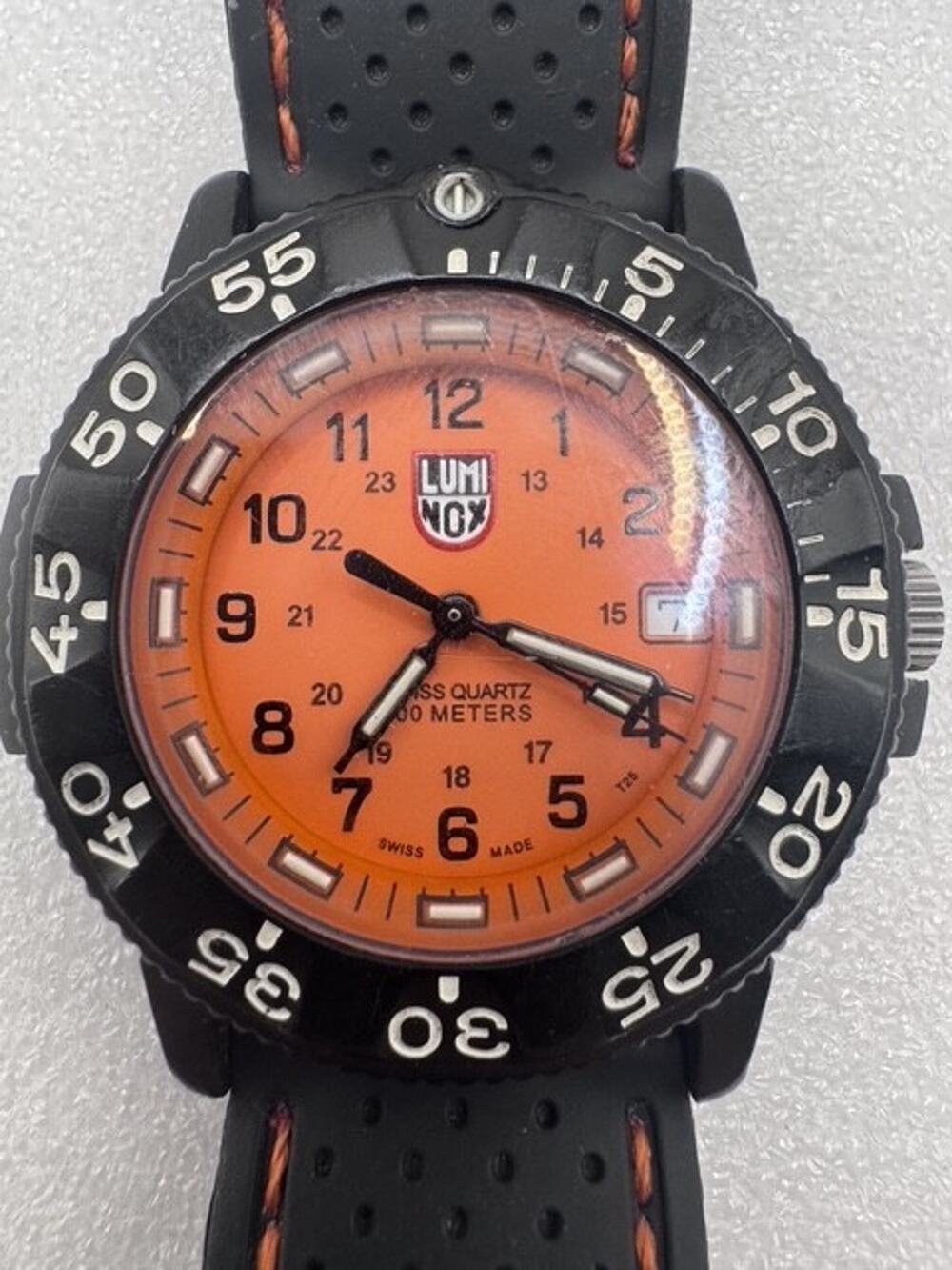 Luminox Navy SEAL 3000/3900 V3 Swiss Quartz 200M Black Dive Watch Orange dial